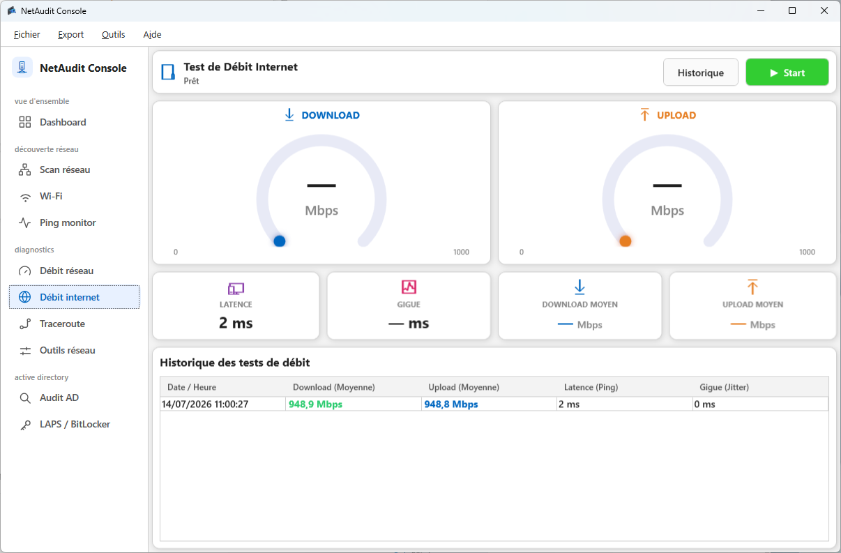 NetAudit Console - Speedtest WAN